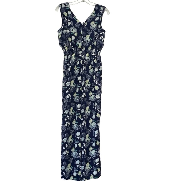 Apt 9 Womens Blue Floral Jumpsuit Size Small - Picture 1 of 7